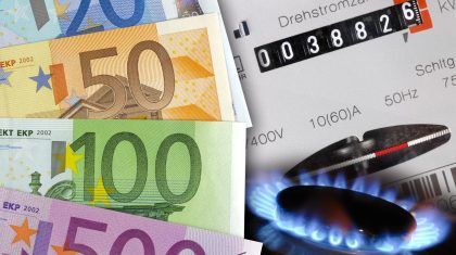 Energy counter, gas and euro money