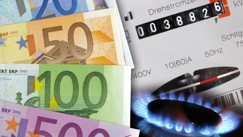 Energy counter, gas and euro money