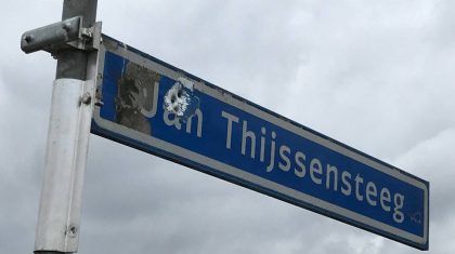 Straatnaambord Jan Thijssensteeg gestolen Straatnaambord Jan Thijssensteeg gestolen
